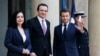 Predsednica Kosova Vjosa Osmani, tadašnji premijer Aljbin Kurti i predsednik Francuske Emanuel Makron (foto-arhiv)