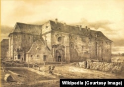 Imaginea Castelului ridicat de Carol Robert de Anjou în Cetatea Timișoarei în 1315 ca reședință regală