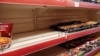 Nagorno-Karabakh - Half-empty shelves at a food store in Stepanakert, January 4, 2023.