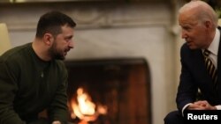 უკრაინის პრეზიდენტი ვოლოდიმირ ზელენსკი და აშშ-ის პრეზიდენტი ჯო ბაიდენი. ვაშინგტონი. 21 დეკემბერი, 2022 წელი