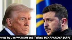 Президент США Дональд Трамп и президент Украины Владимир Зеленский, комбинированное фото 