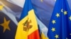 Steagurile Republicii Moldova și Uniunii Europene