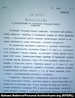 Информация Владимира Щербицкого в ЦК КПСС (июнь 1988)