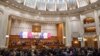 Ședințele camerelor reunite ale Parlamentului României organizate pentru asumarea răspunderii Guvernului pe Pachetul II de măsuri fiscal-bugetare. București, 1 septembrie 2025. 