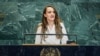 Ministrul de Externe al României, în timpul unui discurs la Adunarea Generală ONU. 27 septembrie 2025. 