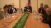 Представители четырех партий объявляют о формировании единого штаба по контролю за выборами, Ереван, 4 апреля 2012 г.  