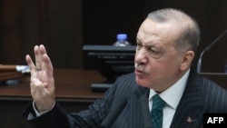 Turkey - Turkish President Recep Tayyip Erdogan speaks in Ankara, March 10, 2021.