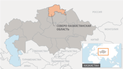 Северо-Казахстанская область на карте Казахстана.