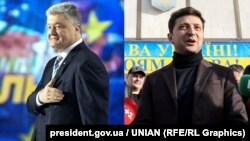 Кандидаты в президенты Украины: президент Петр Порошенко и актер Владимир Зеленский