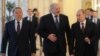 Беларусь - Президенты стран-членов Таможенного союза (слева направо) президент Казахстана Нурсултан Назарбаев, президент Беларуси Александр Лукашенко и президент России Владимир Путин в резиденции президента Беларуси, Минск, 24 октября 2013 г.