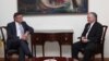 Встреча министра иностранных дел Армении Эдварда Налбандяна (справа) с действующим председателем ОБСЕ, министром иностранных дел Украины Леонидом Кожарой (слева), Ереван, 15 июля 2013 г.  