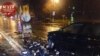 Ukraine - Car accident in Kyiv destroys memorial sign to Mikhail Zhyznieuski, 12Dec2016