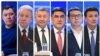 Садыр Жапаров, Адахан Мадумаров, Канатбек Исаев, Курсан Асанов, Элдар Абакиров жана Аймен Касенов. Талапкерлер дебатта бекитилген тартип боюнча жайгаштырылды. 