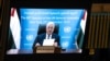 Presidenti i Autoritetit Palestinez, Mahmoud Abbas gjatë adresimit në Asamblenë e Përgjithshme të OKB-së përmes video-lidhjes. 