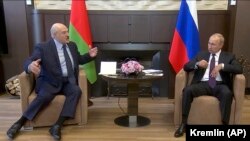 Александр Лукашенко и Владимир Путин в Сочи, сентябрь 2020 года
