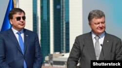 Михеил Саакашвили и Петр Порошенко, Одесса, 25 августа 2015 года