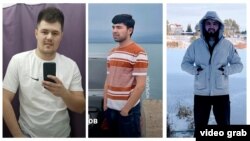 Өлтүрүлгөн үч тажик мигранттын соцтармактардан алынган сүрөттөрү. Коллаж