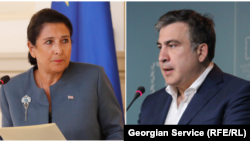 ფოტოკოლაჟი: სალომე ზურაბიშვილი და მიხეილ სააკაშვილი
