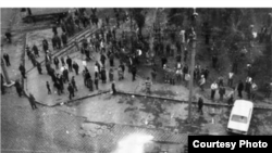 Imagine din timpul Revoluției de la Timișoara/ decembrie 1989.