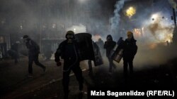 საპროტესტო აქცია რუსთაველის გამზირზე, 4 დეკემბერი, 2024.