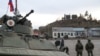 Russian peacekeepers guard the area in the town of Lachin (file photo).