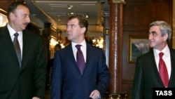 Трехсторонняя встреча президентов России, Армении и Азербайджана в Сочи, 25 января 2010 г. 