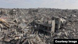 Бежанският лагер Джабалия в северната част на Ивицата Газа на 19 януари 2025 г.
